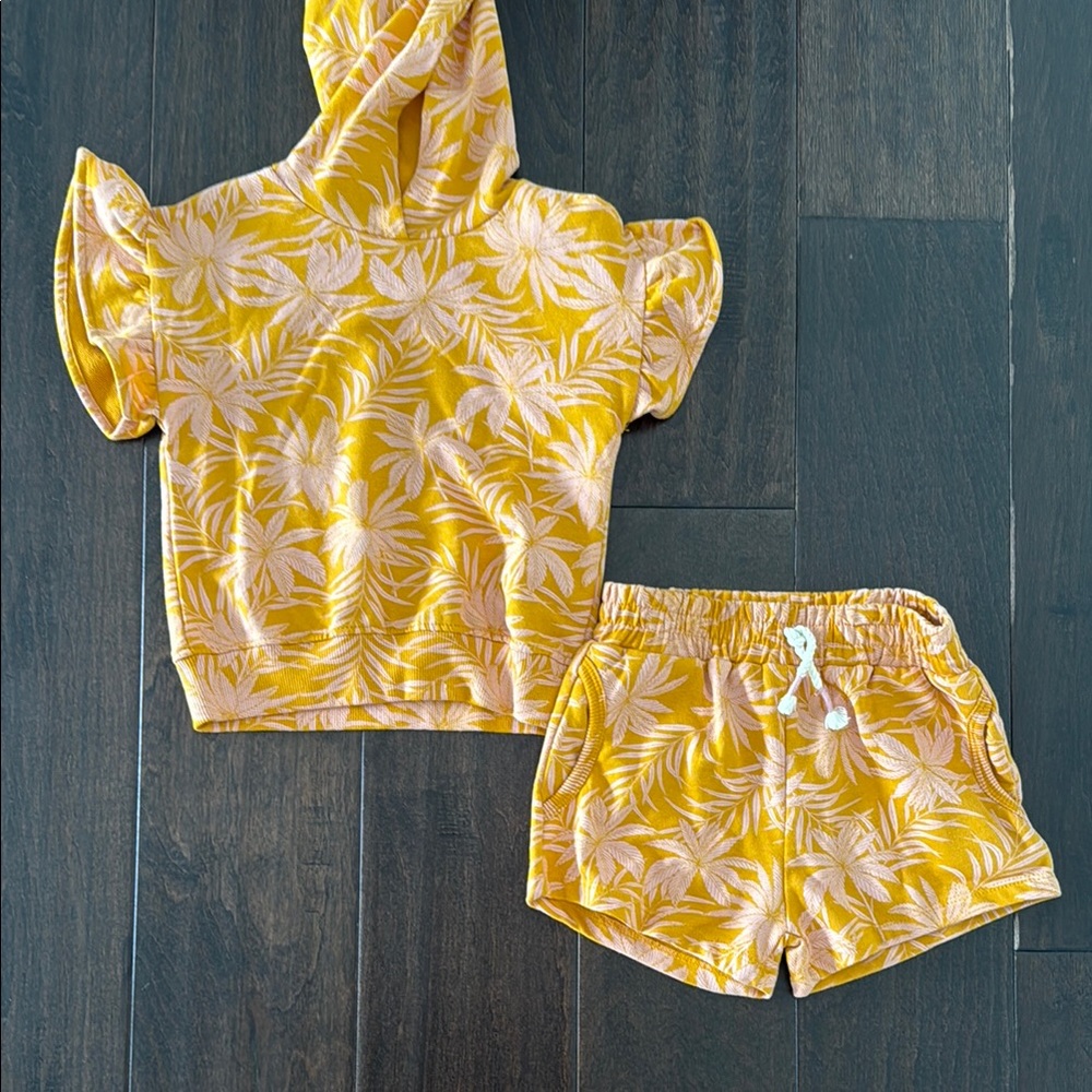 Jessica Simpson Toddler Girls adorable Tropical two piece hoodie set! Worn once